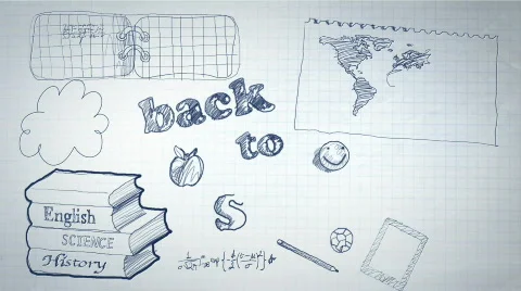 Back to School Scribbling Animation HD Stock Footage 786030