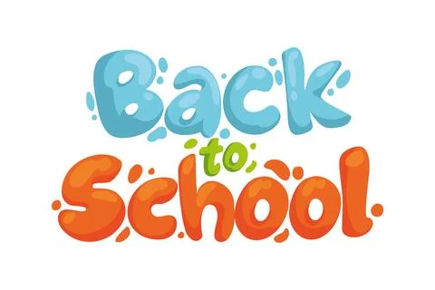 Back to school script font Stock Illustration