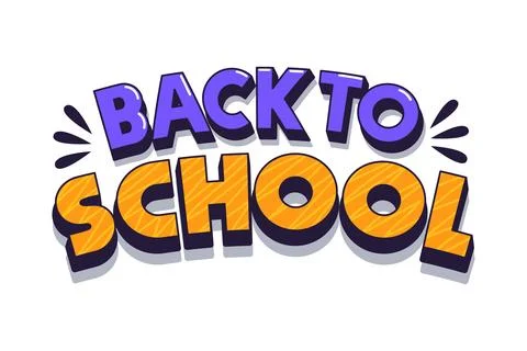 Back to school script font Stock Illustration