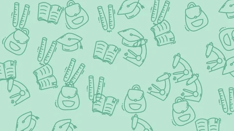 Back to School Seamless Pattern - Education and Learning Background. Stock Footage 321853828