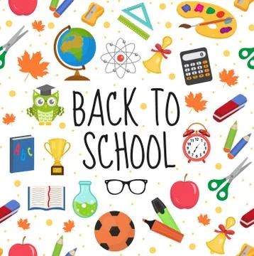 Back to School seamless pattern. Education is an endless texture. Study repea 스톡 일러스트