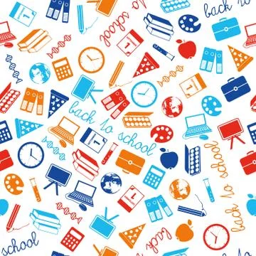 Back to school seamless pattern Stock Illustration