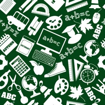Back to school seamless pattern Illustrazione stock