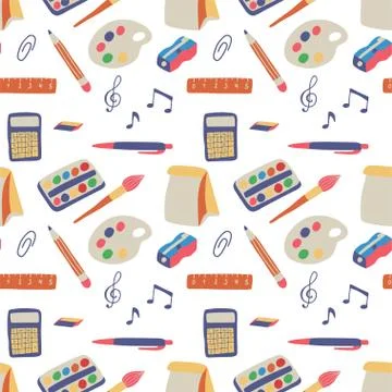 Back to school seamless pattern Stock Illustration
