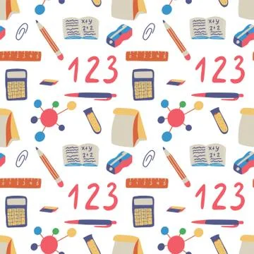 Back to school seamless pattern Stock Illustration