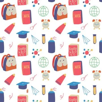Back to school seamless pattern 库存插图