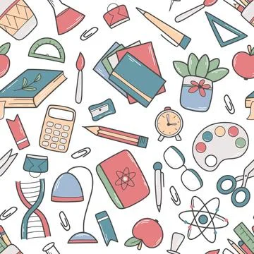 Back to school seamless pattern Stock Illustration