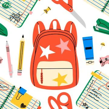 Back to School Seamless Pattern Stock Illustration
