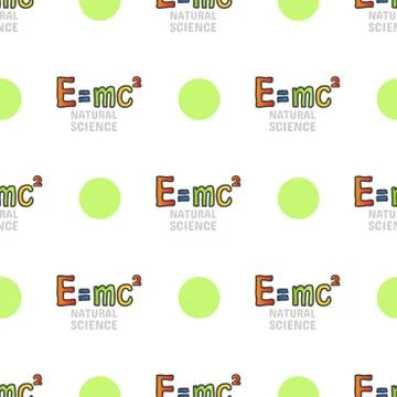 Back to school seamless pattern, mass energy equivalence Stock Illustration