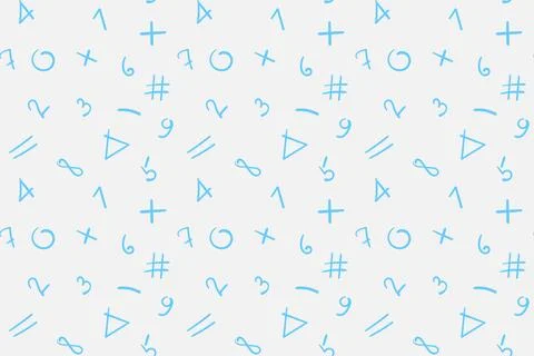 Back to school seamless pattern with numberson white background. Vector illus 스톡 일러스트