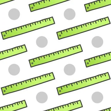 Back to school seamless pattern, ruler Illustrazione stock