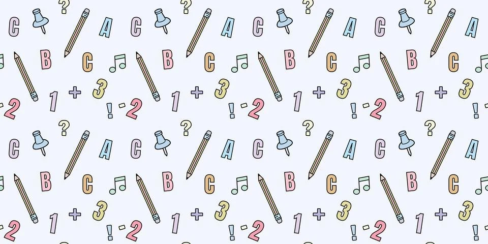 Back to school seamless pattern vector background Stock Illustration