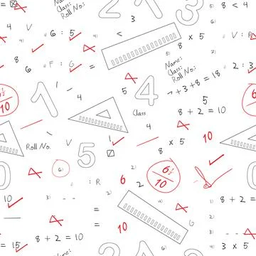 Back to school seamless patterns. Stock Illustration