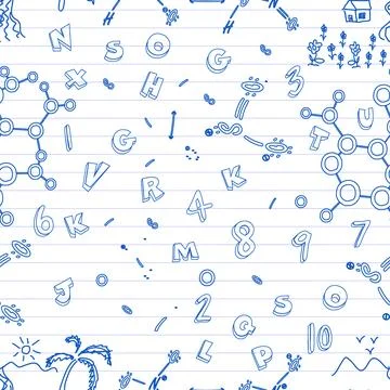 Back to school seamless patterns. Stock Illustration