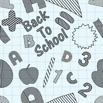 Back to school seamless patterns. Stock Illustration