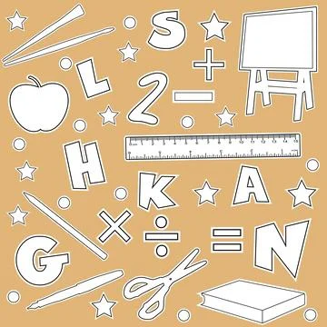 Back to school seamless patterns. Stock Illustration
