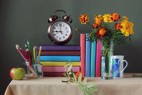 Back to school. September 1, knowledge day. The teacher's day. Stock Photos