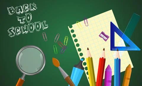 Back to School Set Element Vector Design graphic Stock Illustration
