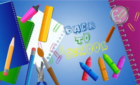 Back to School Set Element Vector graphic Design Stock Illustration