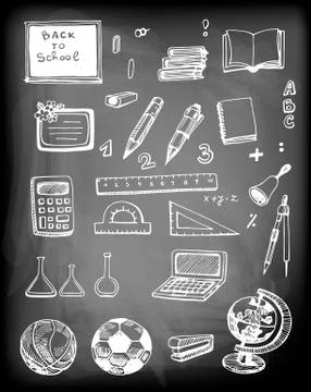 Back to school set Stock Illustration