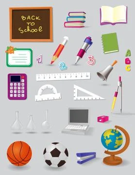 Back to school set Illustrazione stock