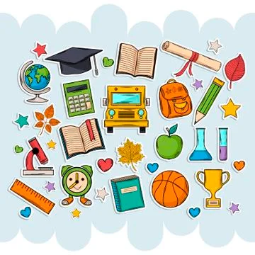 Back to school set Stock Illustration