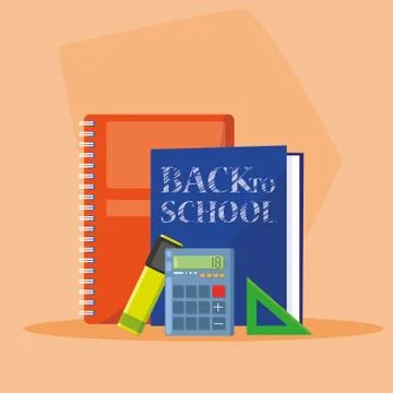 Back to school set items Illustrazione stock