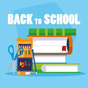 Back to school set items Illustrazione stock