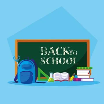 Back to school set items Illustrazione stock