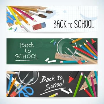 Back to school set vector banner Stockillustratie