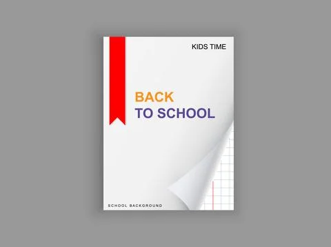 Back to school. Sheet of notebook paper blank. Stock Illustration