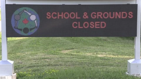 Back to school shopping sign during COVID 19 pandemic Stock Footage 136730586