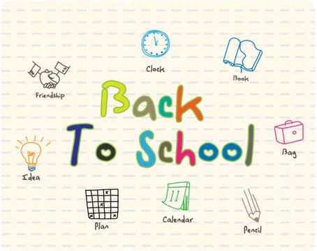 Back to school sign Stock Illustration