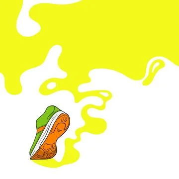 Back to school. sneaker shoe vector illustration in cartoon design with yel.. Stock Illustration