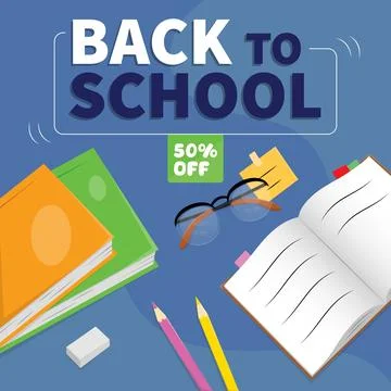Back to school social media post. Stock Illustration