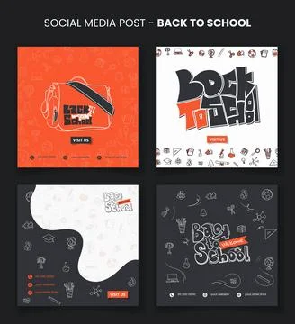 Back to school. Social media post template for back to school campaign with.. Stock Illustration