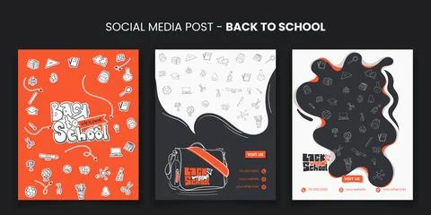 Back to school. Social media post template for back to school design with w.. Stock Illustration