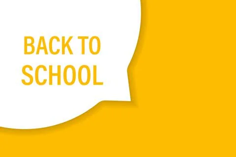 Back to school speech bubble banner vector with copy space for business, mark Illustrazione stock