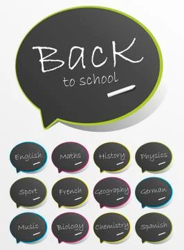Back To School Speech Bubbles Stock Illustration