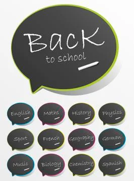 Back To School Speech Bubbles Stock Illustration