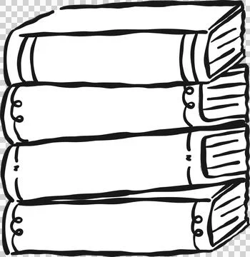 Back to School Stack of Books Outline Hand Drawn Stockillustratie
