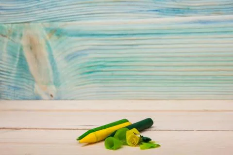 Back to school. Stack of colorful books on wooden table. Copy space Stock Photos