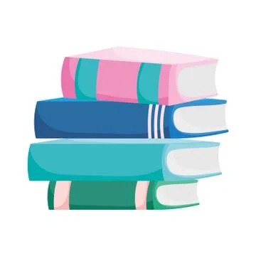 Back to school stacked books learn read icon Stock Illustration