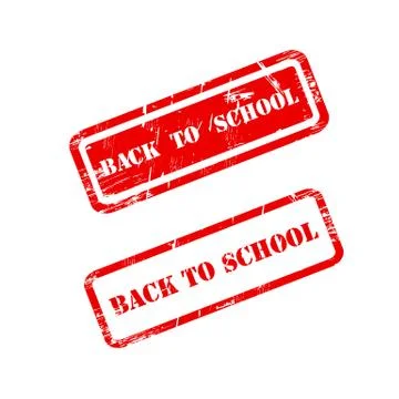 BACK TO SCHOOL stamp sign text red. Stock Illustration