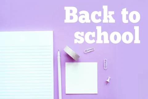 Back to school stationery flatlay Stock Photos