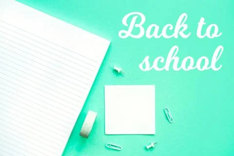 Back to school stationery flatlay Stock Photos