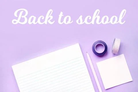 Back to school stationery flatlay Stock Photos