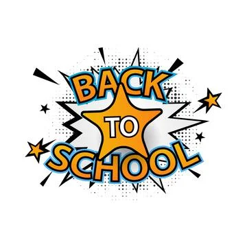 Back to school sticker design Stock Illustration