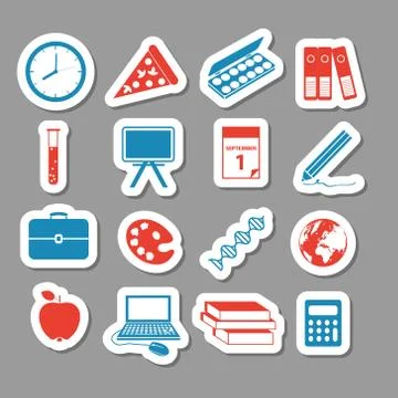 Back to school stickers Stock Illustration
