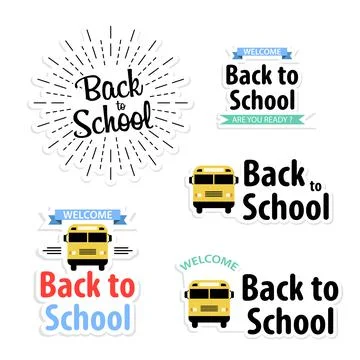 Back to school stickers set, great design for any purposes. Doodle vector. Ha Stock Illustration